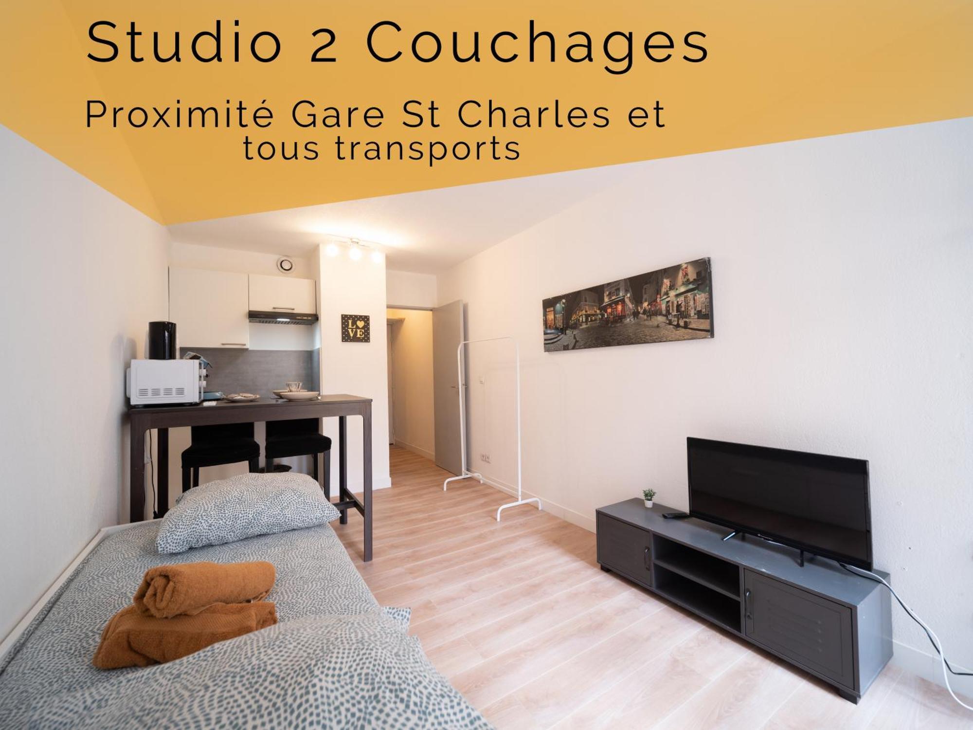 Grand Studio Tout équipe à 6min De St Charles Appartement *